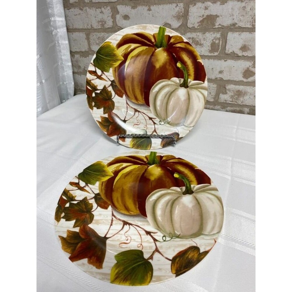 Royal Norfolk Fall Pumpkin Ceramic Decorative Plate – Autumn Harvest – 10”